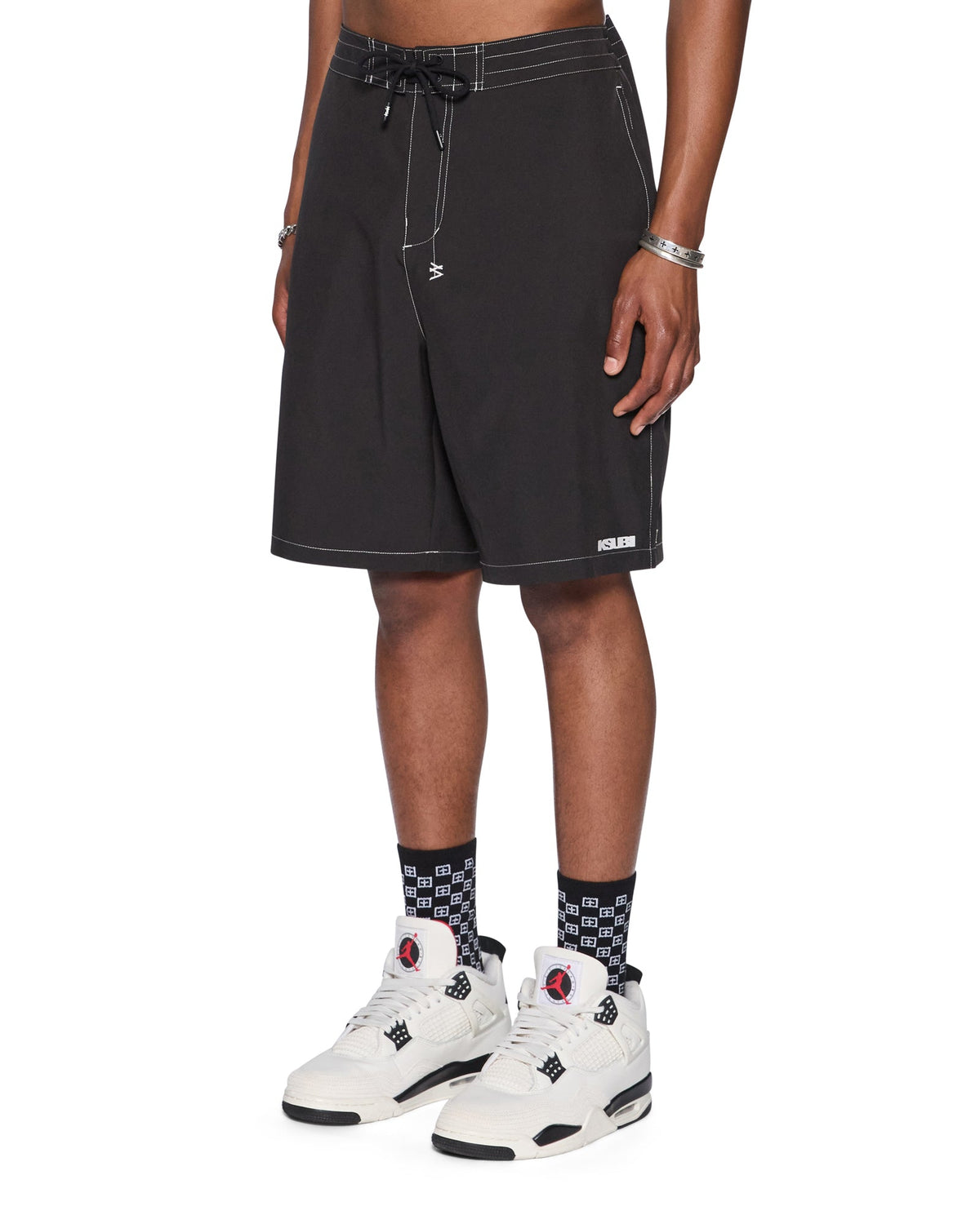 Mens Sott Razor Boardshort Washed Black Relaxed Walkshorts - Black