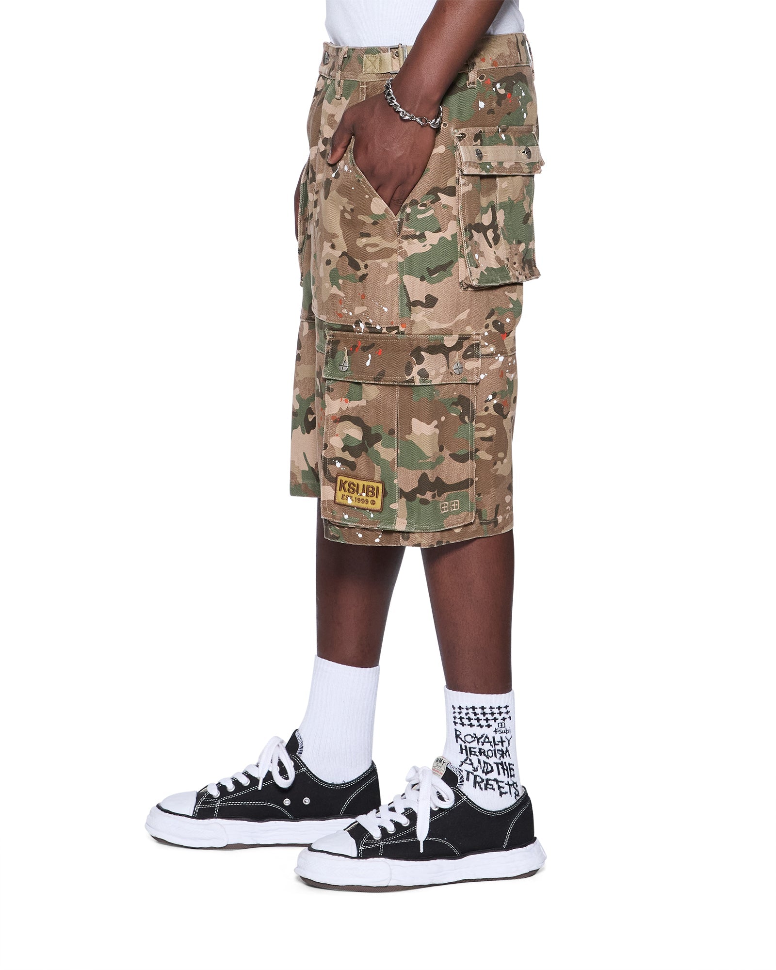 MENS TROOPER CARGO SHORT WOODLAND STRAIGHT WALKSHORTS