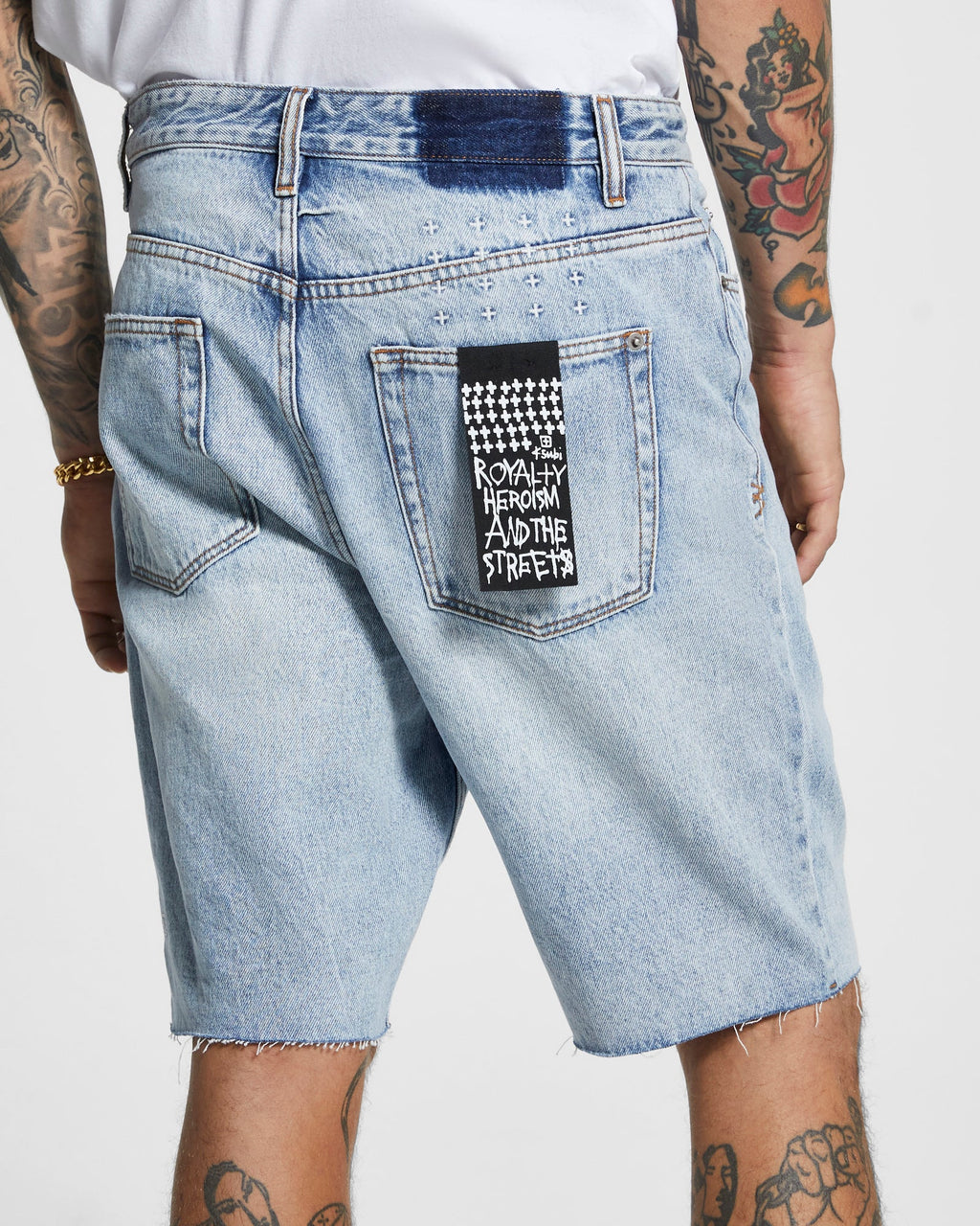 Mens Wolf Short 1999 City High Relaxed Tapered Walkshorts - Denim