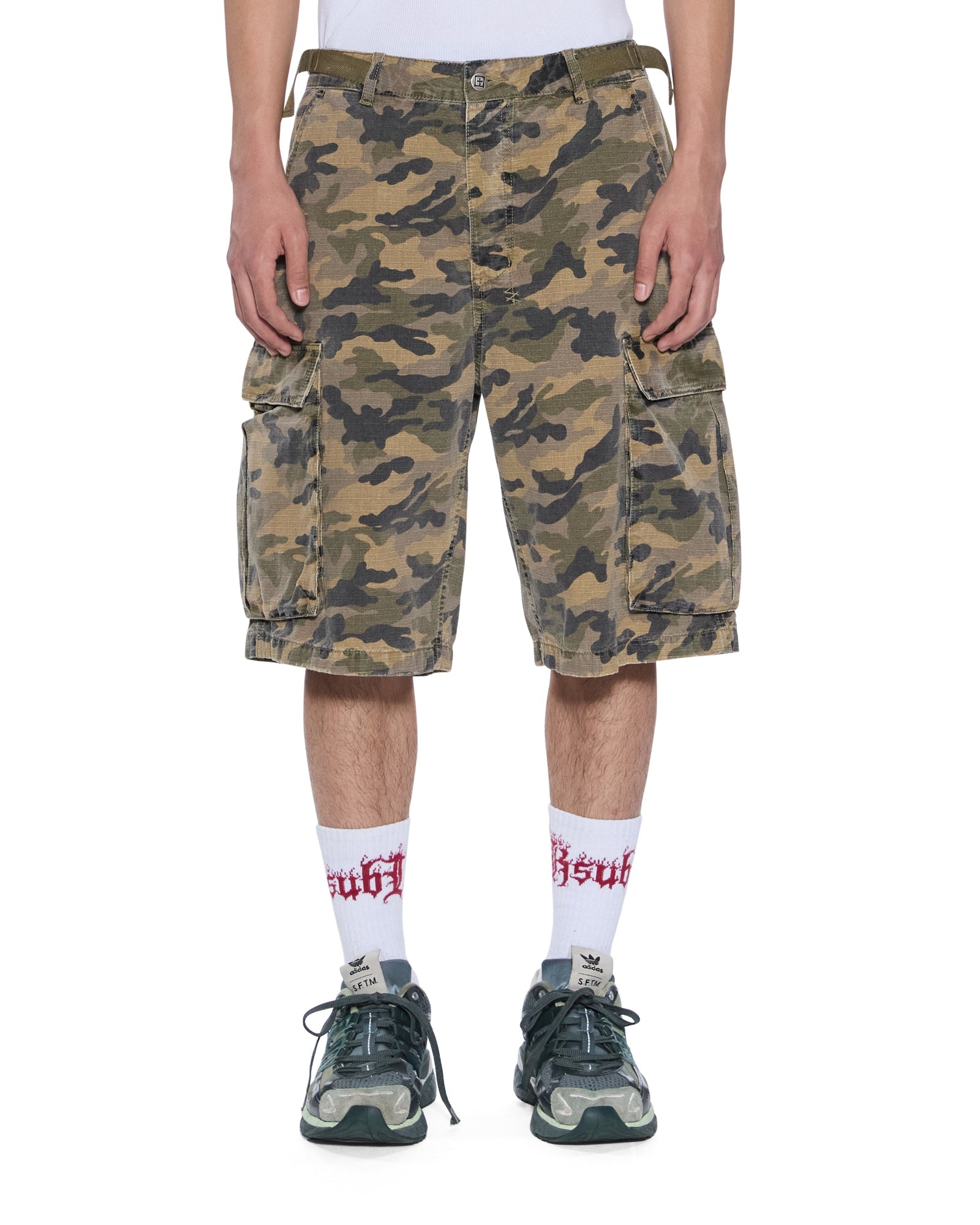 MENS TROOP CARGO SHORT CAMO STRAIGHT WALKSHORTS
