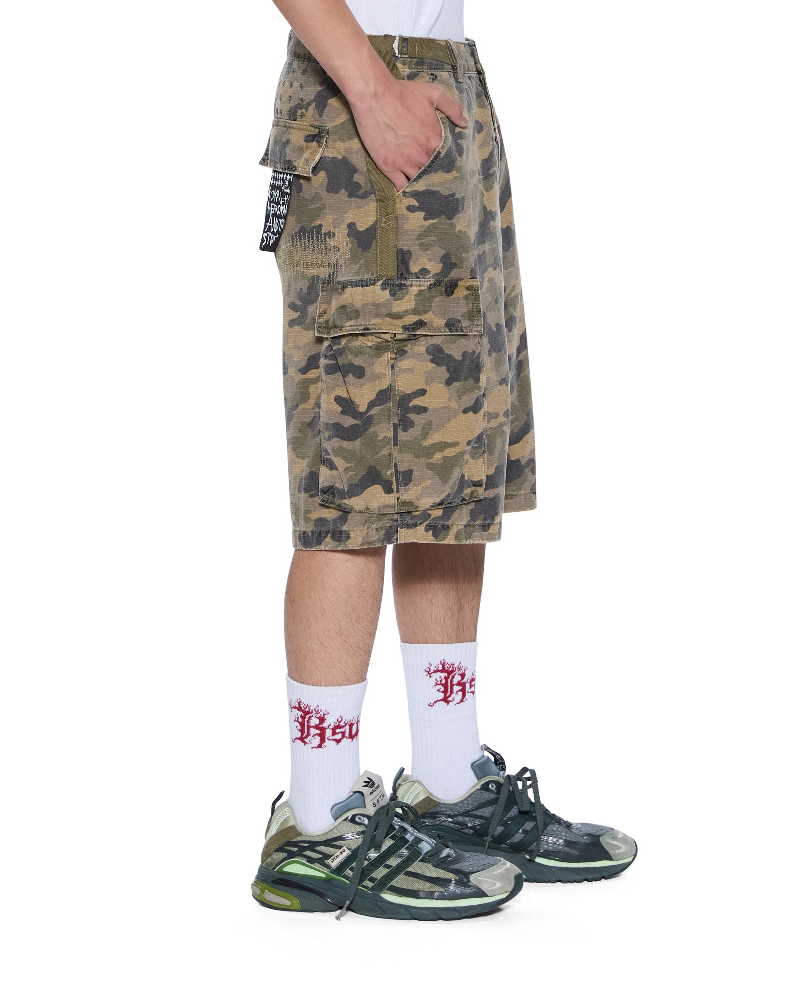 MENS TROOP CARGO SHORT CAMO STRAIGHT WALKSHORTS