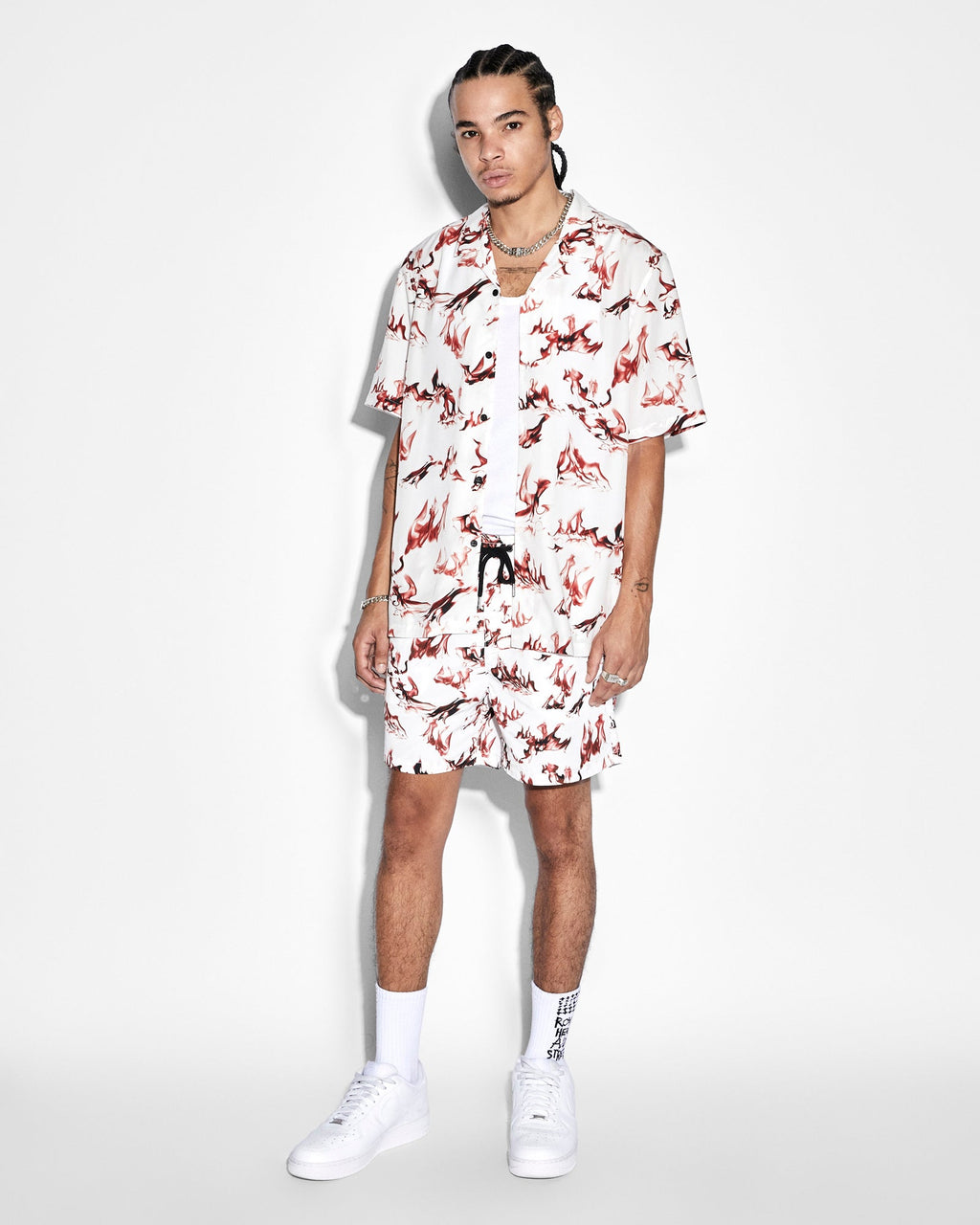 MENS BURNT BOARDSHORT WHITE WALKSHORTS