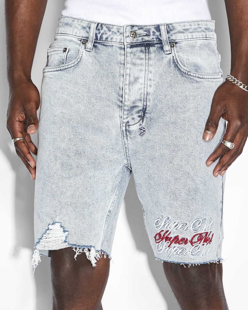 Mens Chopper Short Pixel Refresh Slim Walkshorts - Denim