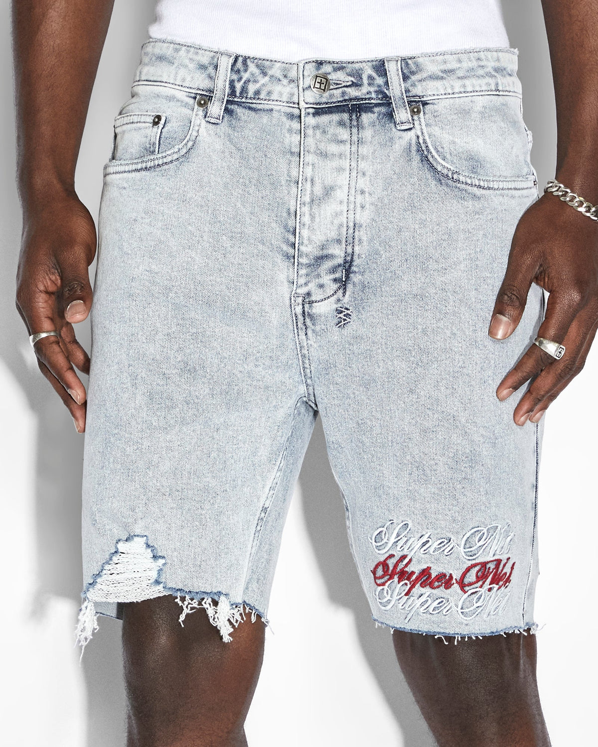 Mens Chopper Short Pixel Refresh Slim Walkshorts - Denim