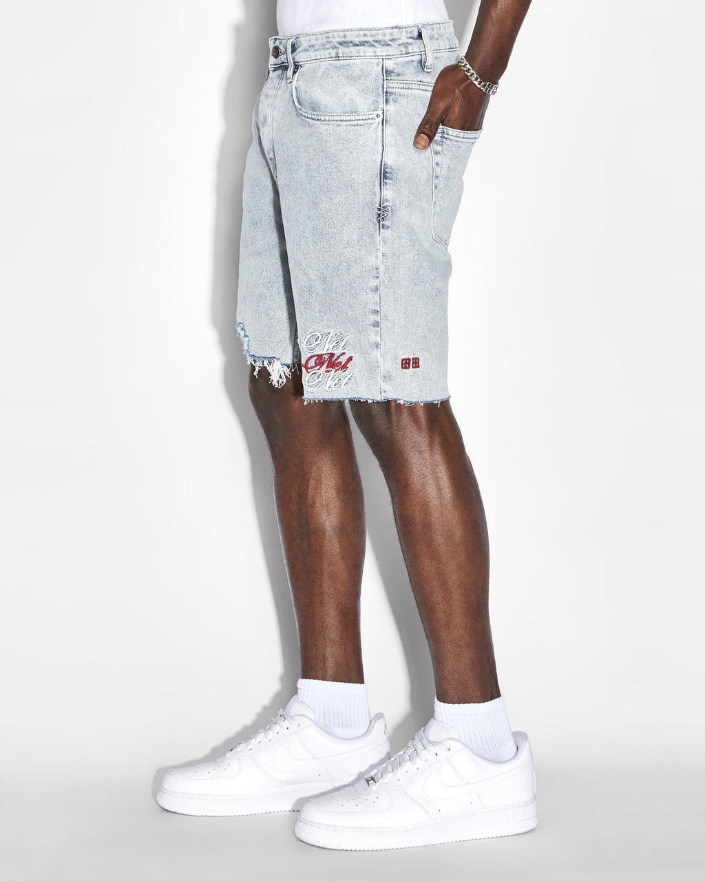 Mens Chopper Short Pixel Refresh Slim Walkshorts - Denim