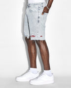 Mens Chopper Short Pixel Refresh Slim Walkshorts - Denim