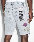 Mens Chopper Short Pixel Refresh Slim Walkshorts - Denim