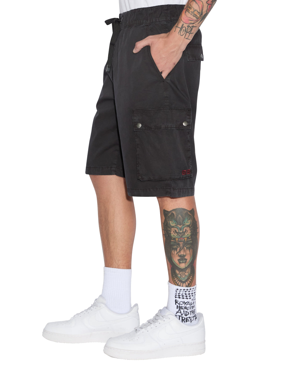 MENS KRUSH CARGO SHORT BLACK WALKSHORTS
