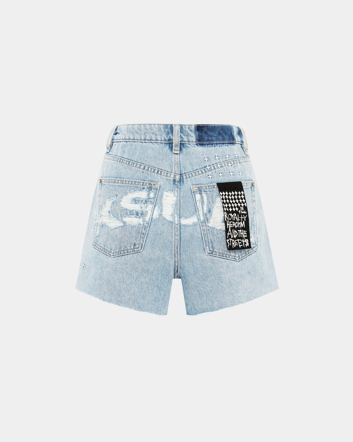 WOMENS RISE N HI TORN UP WALKSHORTS