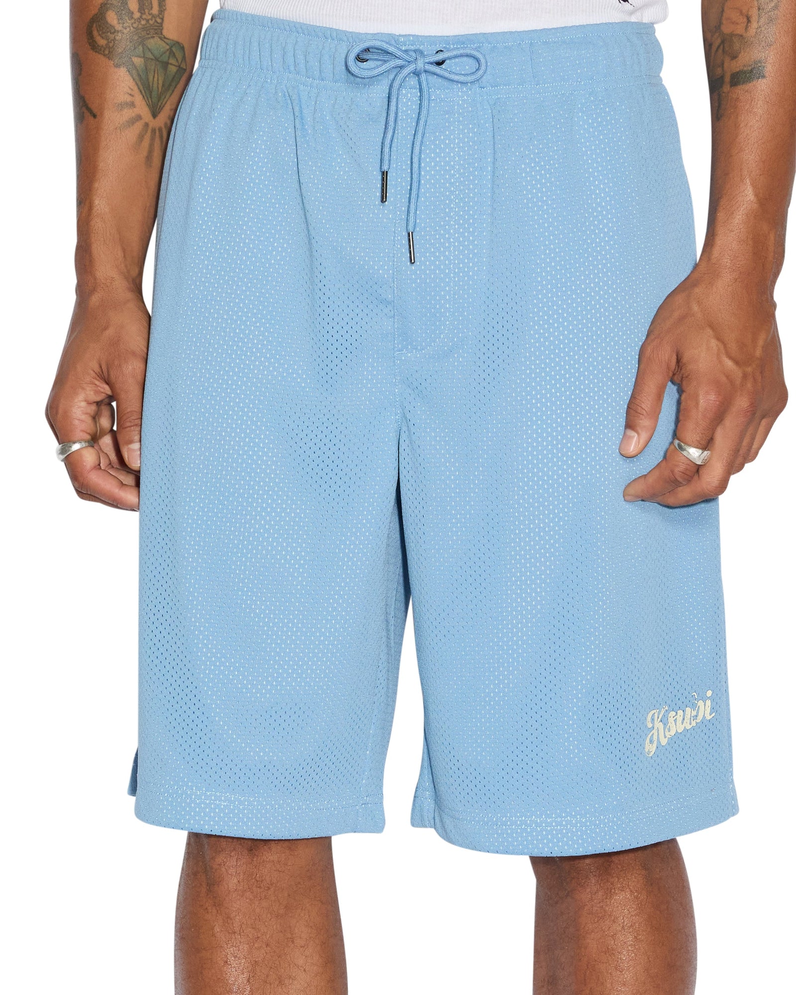 MENS ROLL MESH SHORT BLUE REGULAR WALKSHORTS