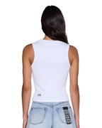 WOMENS STACKED SYNDICATE TANK XTRA WHITE FASHION TOPS