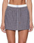 WOMENS  BOXER MINI SKIRT WHITE PLAID REGULAR SKIRTS