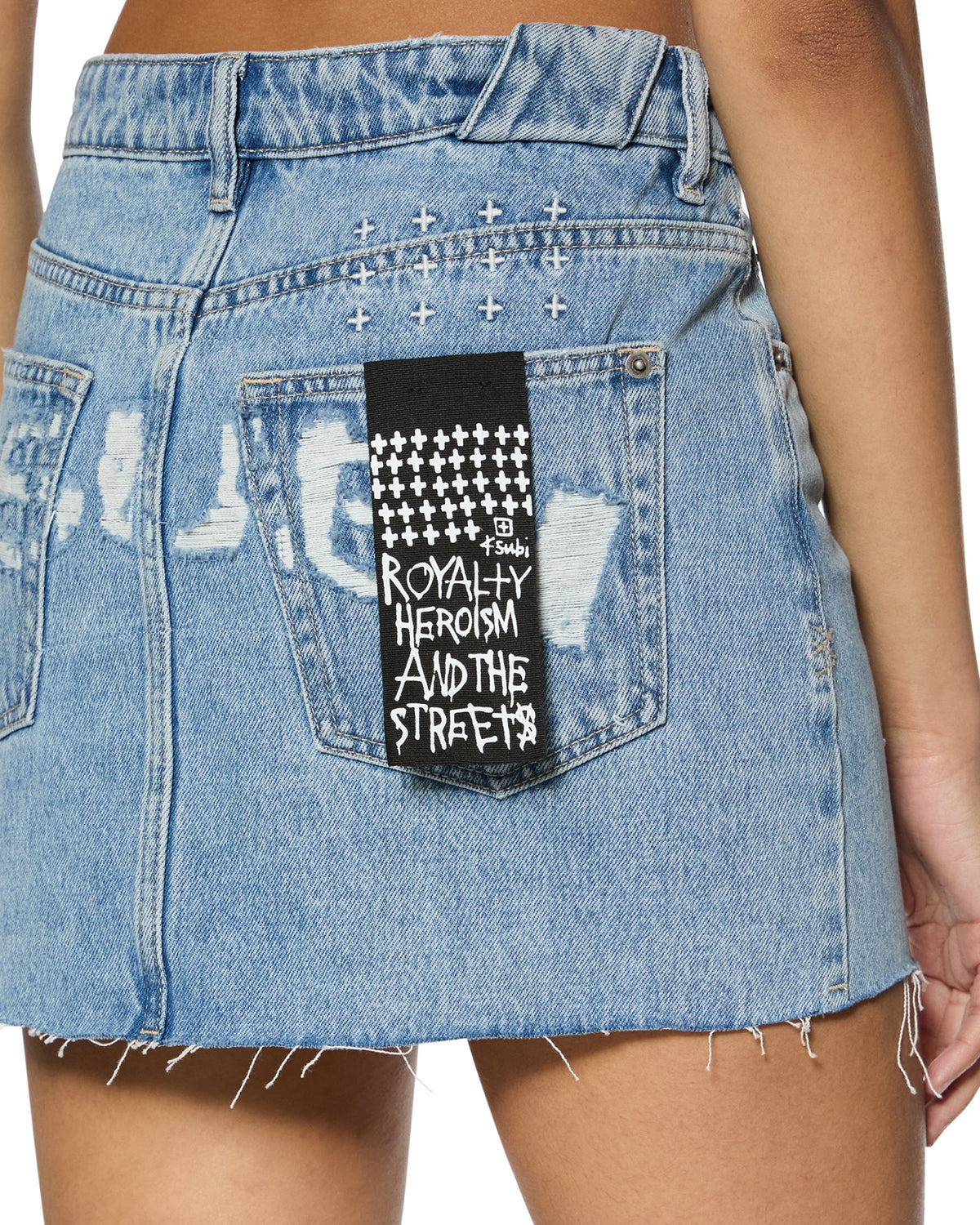 WOMENS LOW RIDER MINI TORN UP SKIRTS