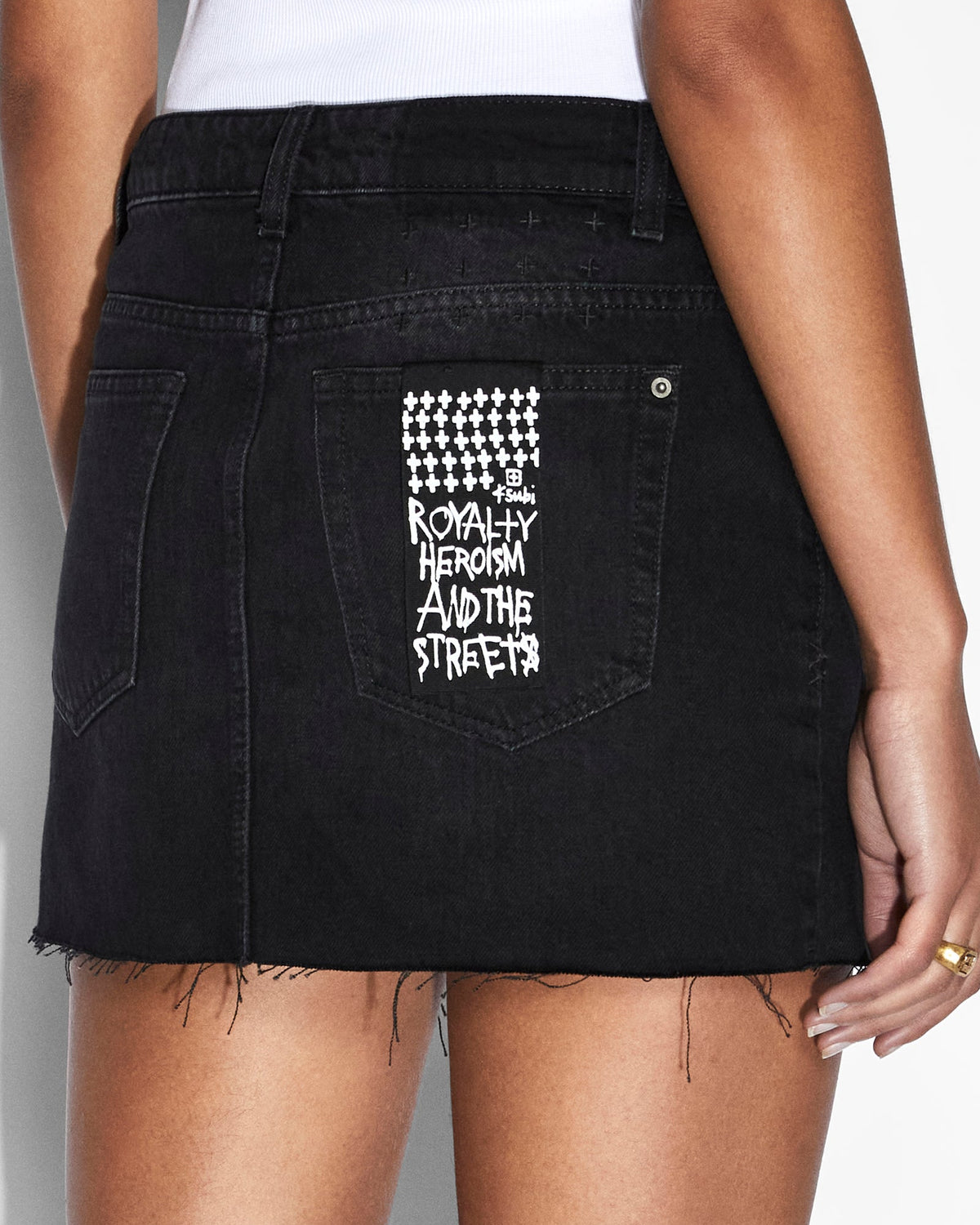 Womens Low Rider Mini Twilight Slim Skirts - Black