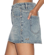WOMENS LOW RIDER MINI FRAYED SKIRTS