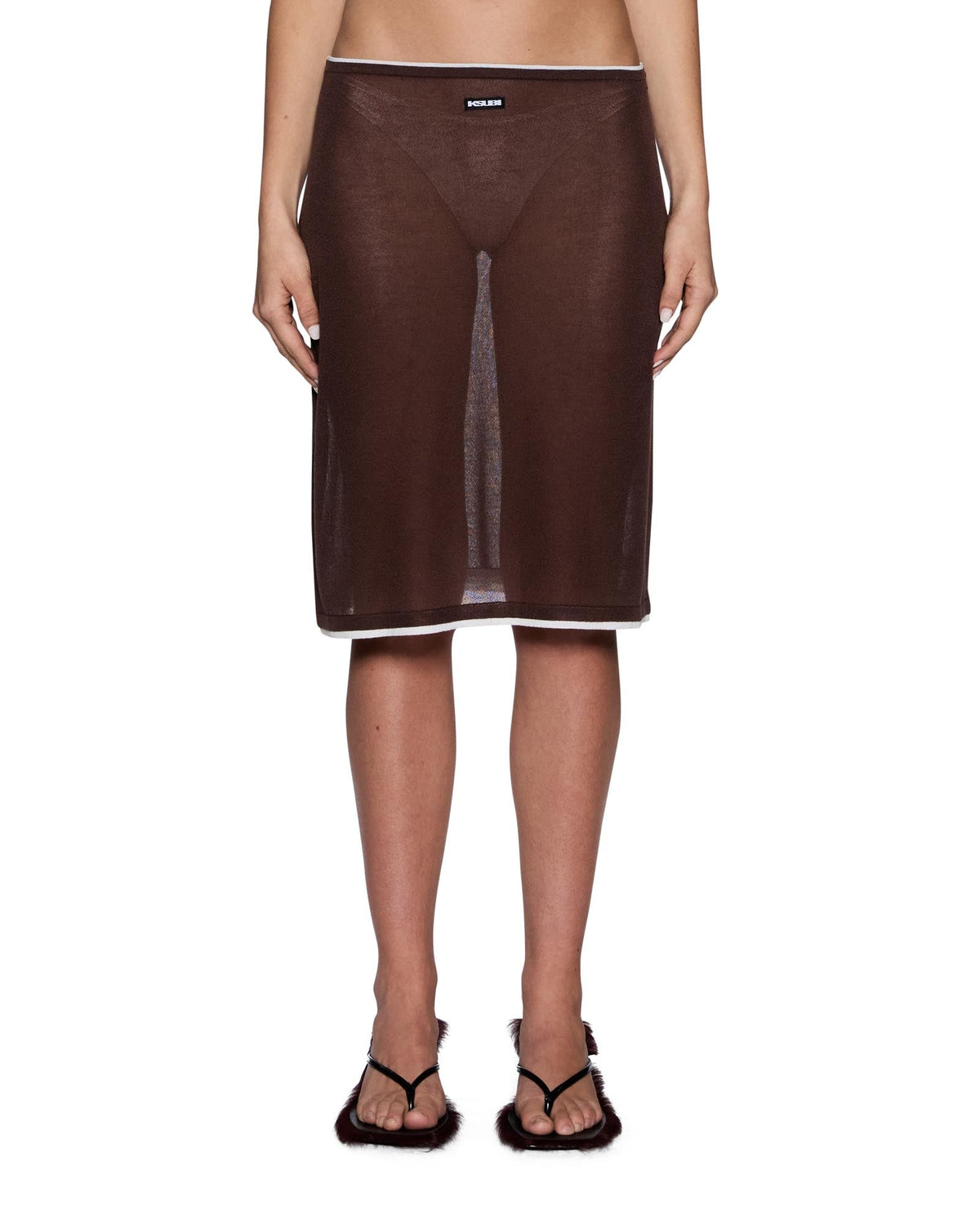 Womens Sott Layered Midi Skirt Camel Regular Skirts - Brown