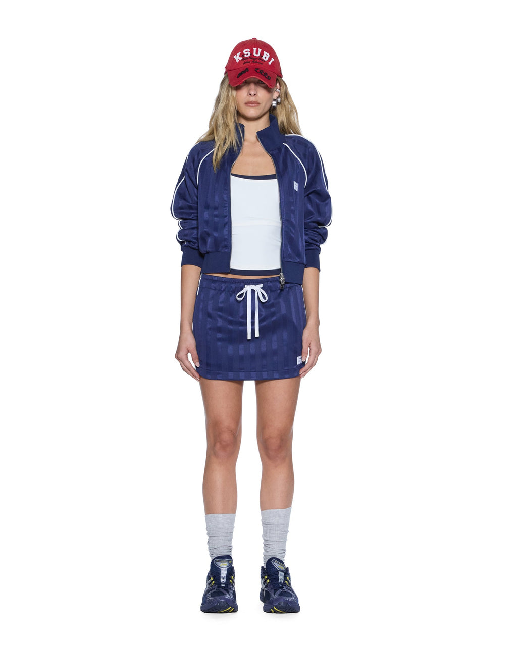 WOMENS ORIGIN TRAKSKIRT NAVY SKIRTS