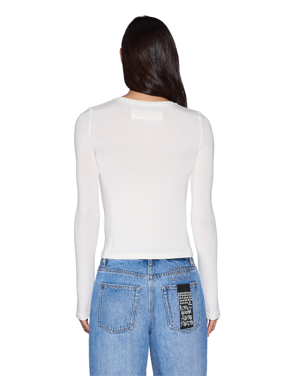 Womens Staple Ls Tee White Regular Tees - White