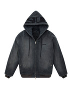 Mens Slouch Bomber Jacket Faded Black Relaxed Jackets - Black