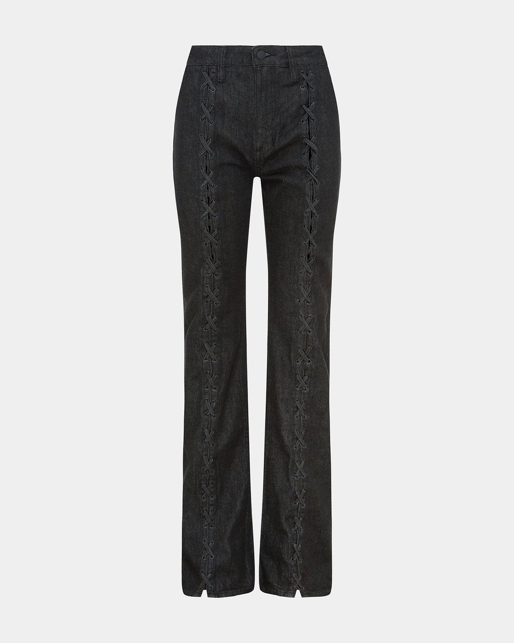 Womens Soho Ebony Laced Flare Denim Jeans - Black