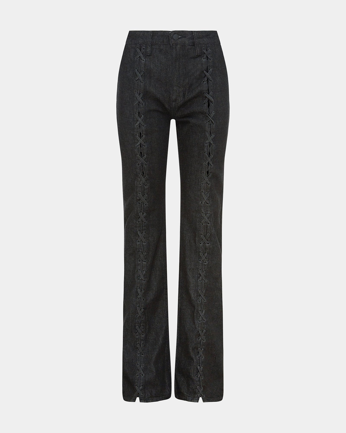 Womens Soho Ebony Laced Flare Denim Jeans - Black