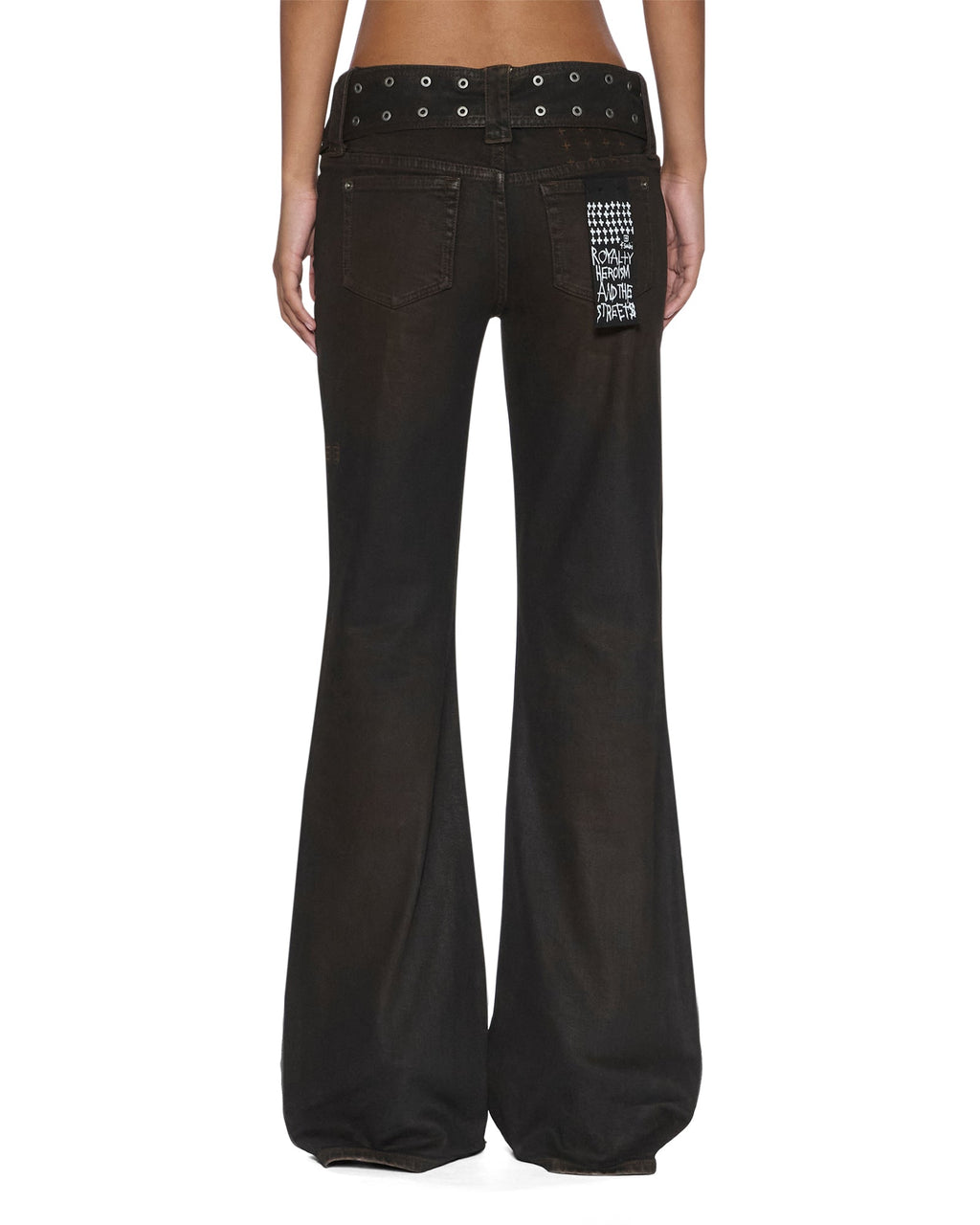 WOMENS SOHO LO BELTED GREASED DENIM JEANS
