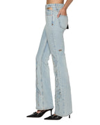 Womens Frontier Soho Paragon Patch Flare Denim Jeans - Denim