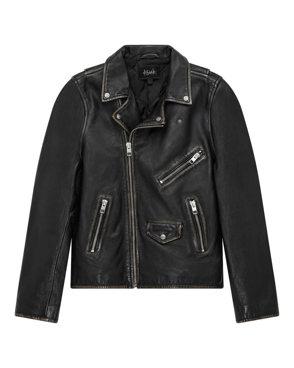 MENS SOTT CAPITOL LEATHER JACKET BLACK JACKETS