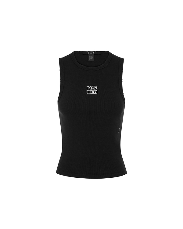 Stacked Syndicate Racer Back Tank - Xtra Black | Ksubi ++