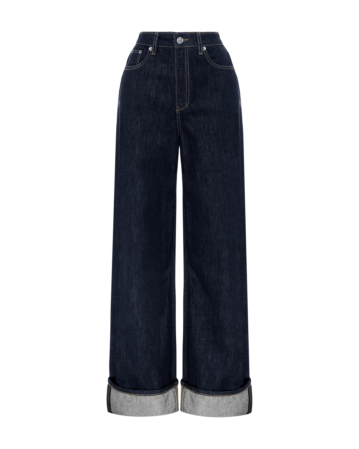 Womens Strider Cuff Original Wide Denim Jeans - Denim
