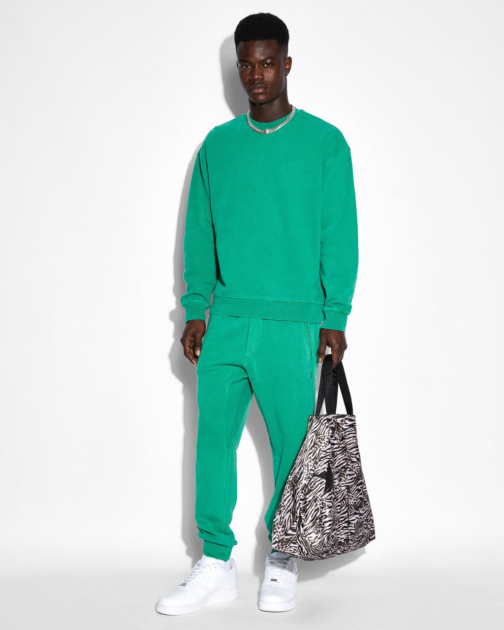 Mens 4x4 Biggie Crew Cali Oversized Fleece - Green