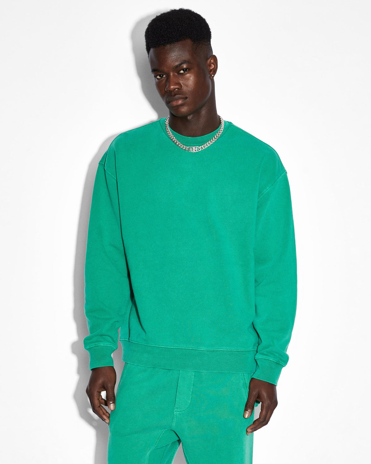 Mens 4x4 Biggie Crew Cali Oversized Fleece - Green