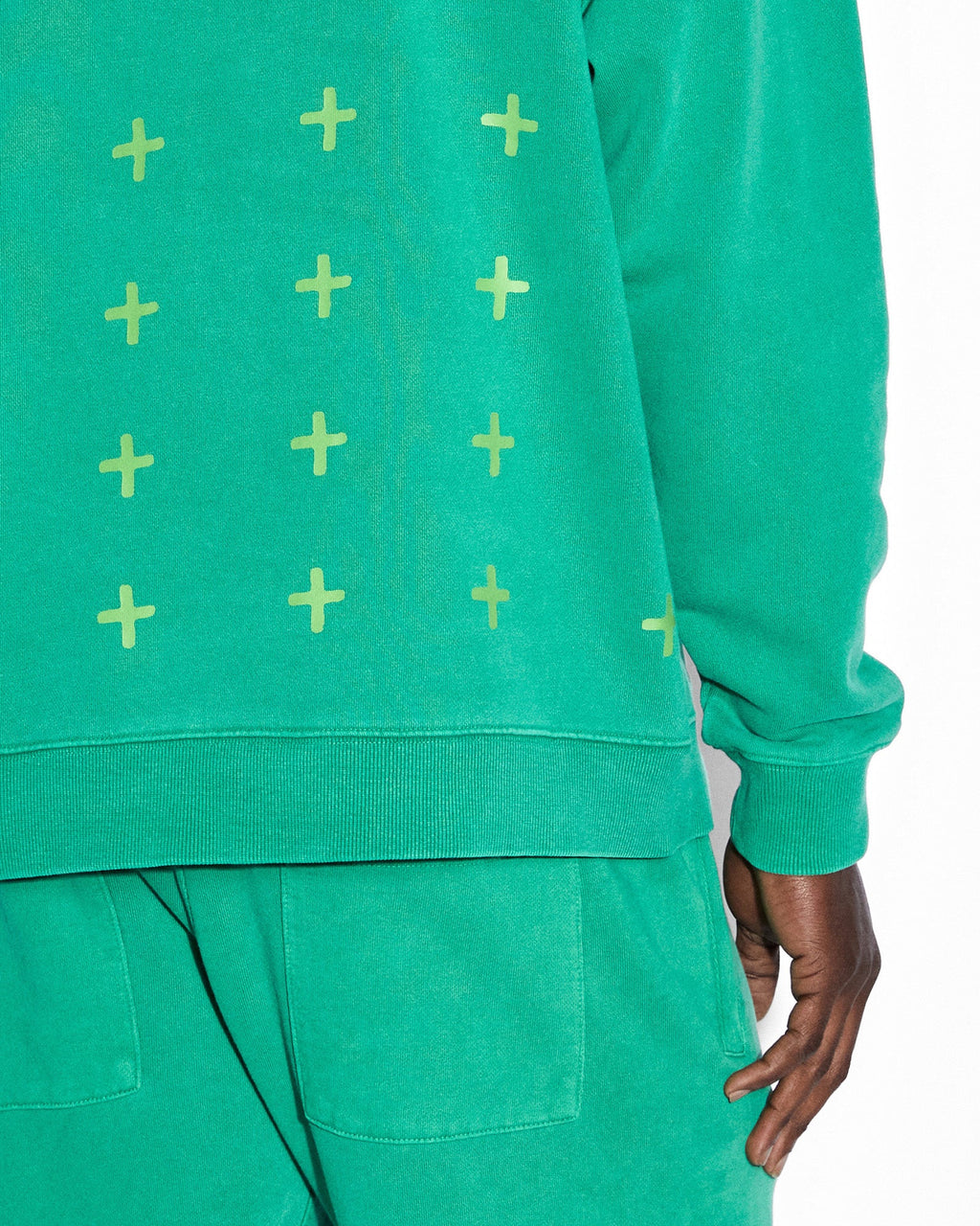 Mens 4x4 Biggie Crew Cali Oversized Fleece - Green