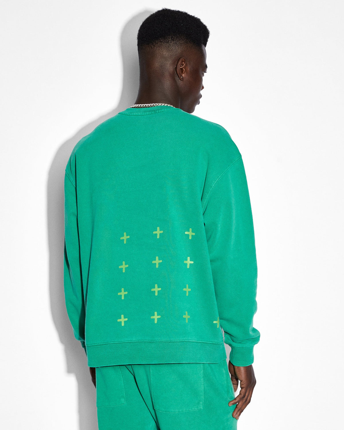 Mens 4x4 Biggie Crew Cali Oversized Fleece - Green