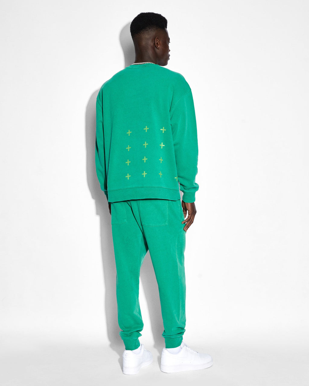 Mens 4x4 Biggie Crew Cali Oversized Fleece - Green