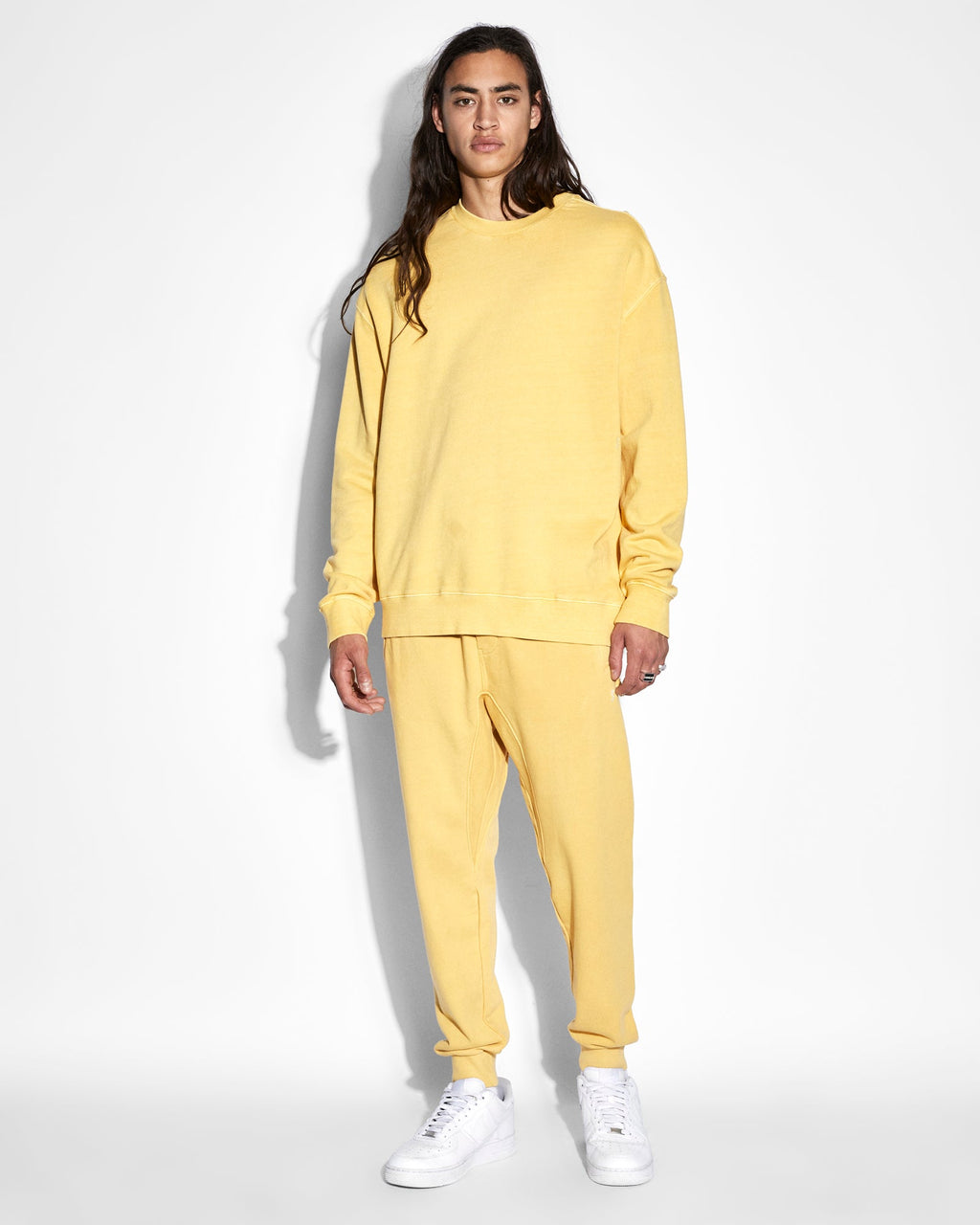 Mens 4x4 Biggie Crew Sol Oversized Fleece - Yellow
