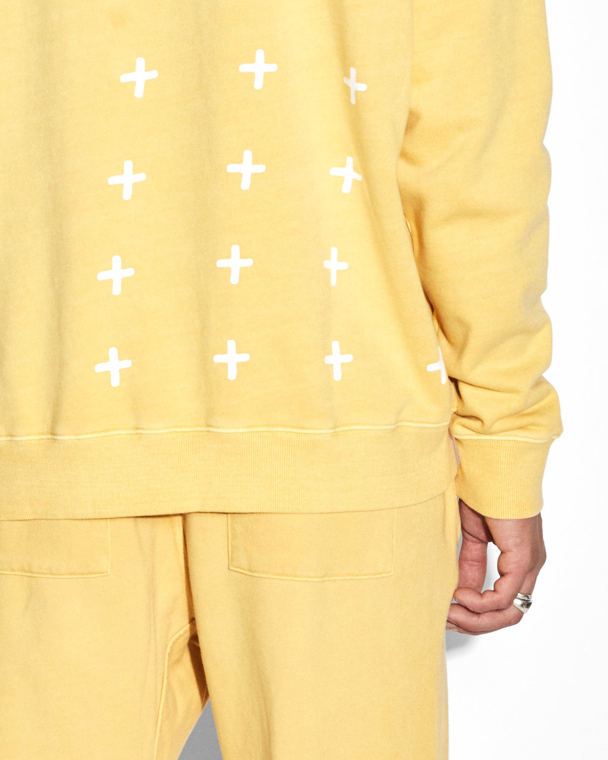 Mens 4x4 Biggie Crew Sol Oversized Fleece - Yellow