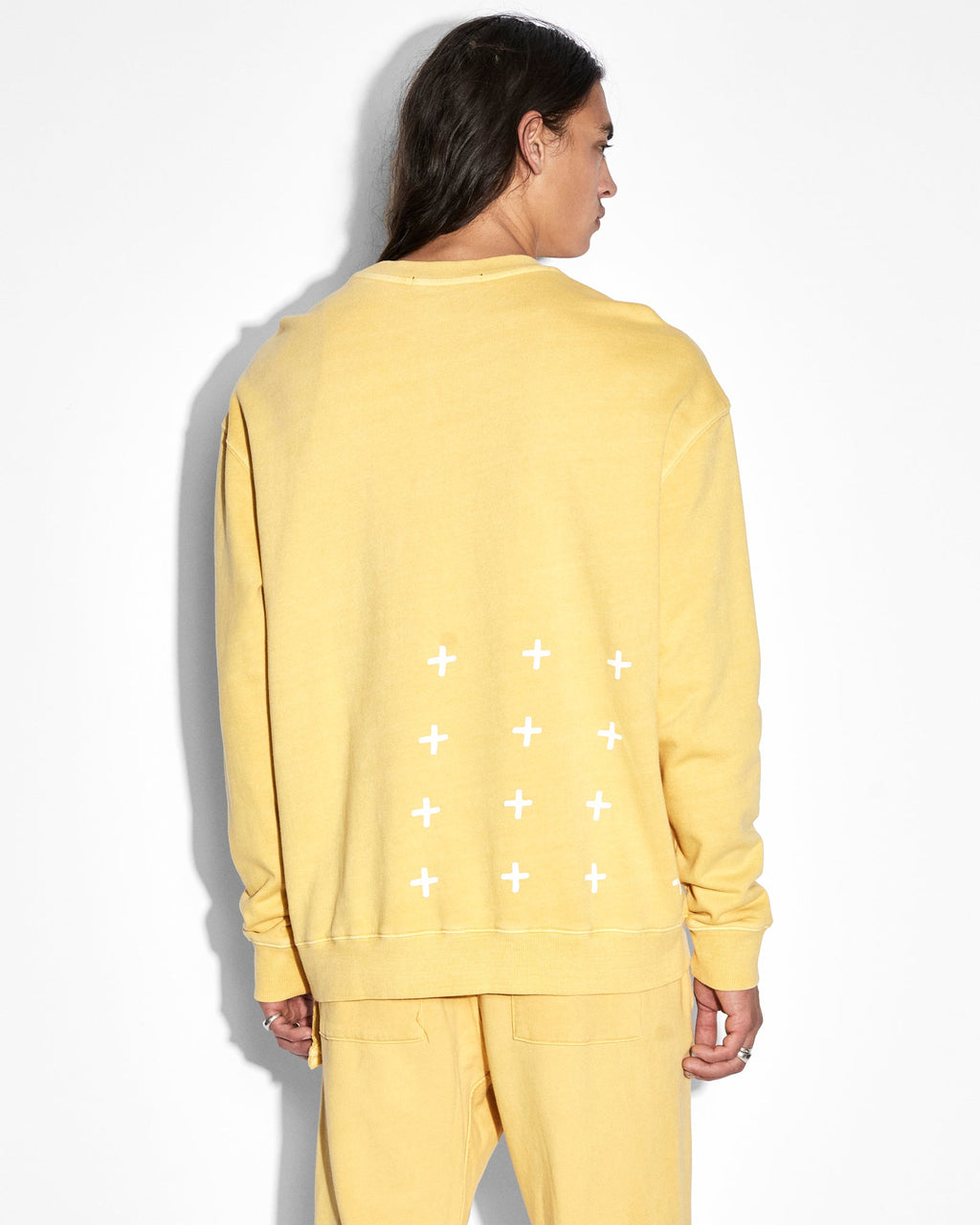 Mens 4x4 Biggie Crew Sol Oversized Fleece - Yellow