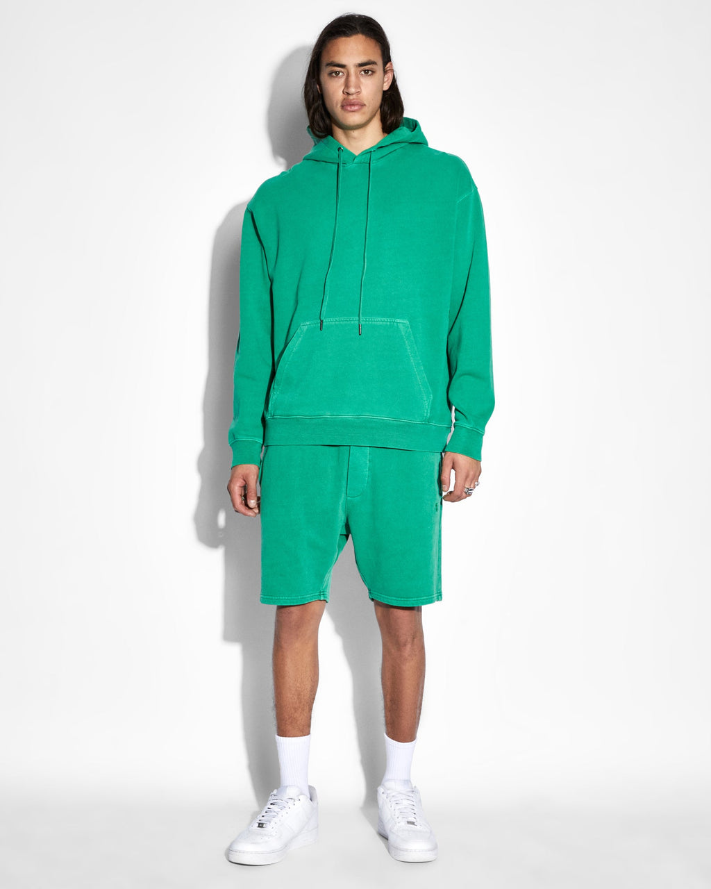Mens 4x4 Biggie Hoodie Cali Oversized Fleece - Green