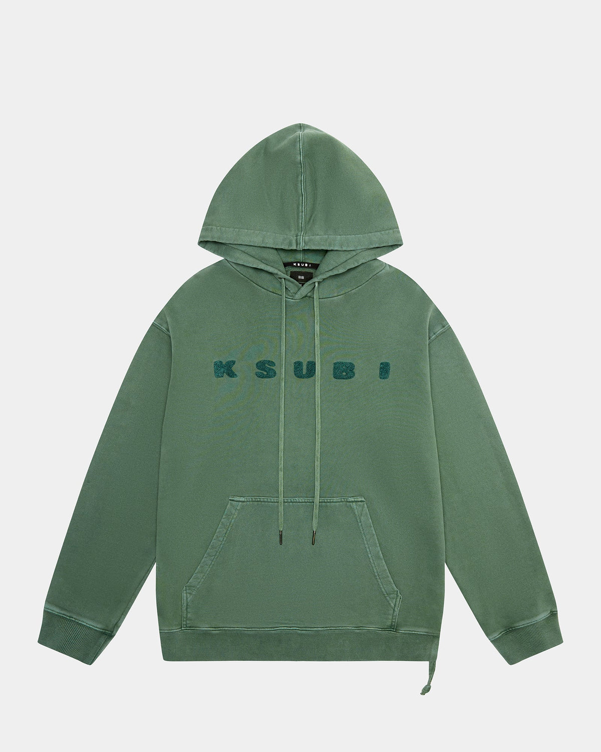 MENS BLOCKED BIGGIE HOODIE EMERALD FLEECE