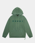 MENS BLOCKED BIGGIE HOODIE EMERALD FLEECE