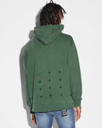 MENS BLOCKED BIGGIE HOODIE EMERALD FLEECE
