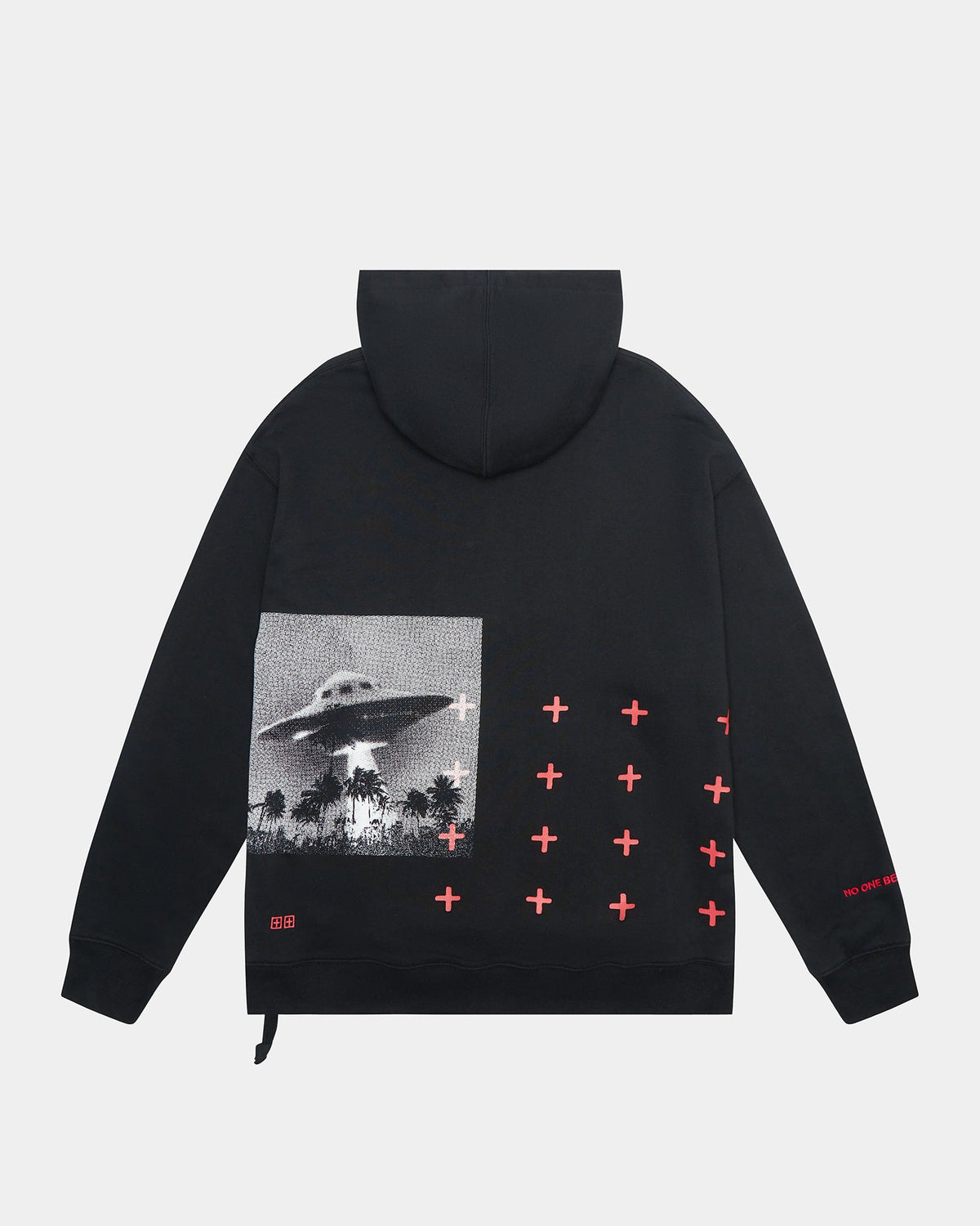 Mens Conspiracy Biggie Hoodie Jet Black Oversized Fleece - Black