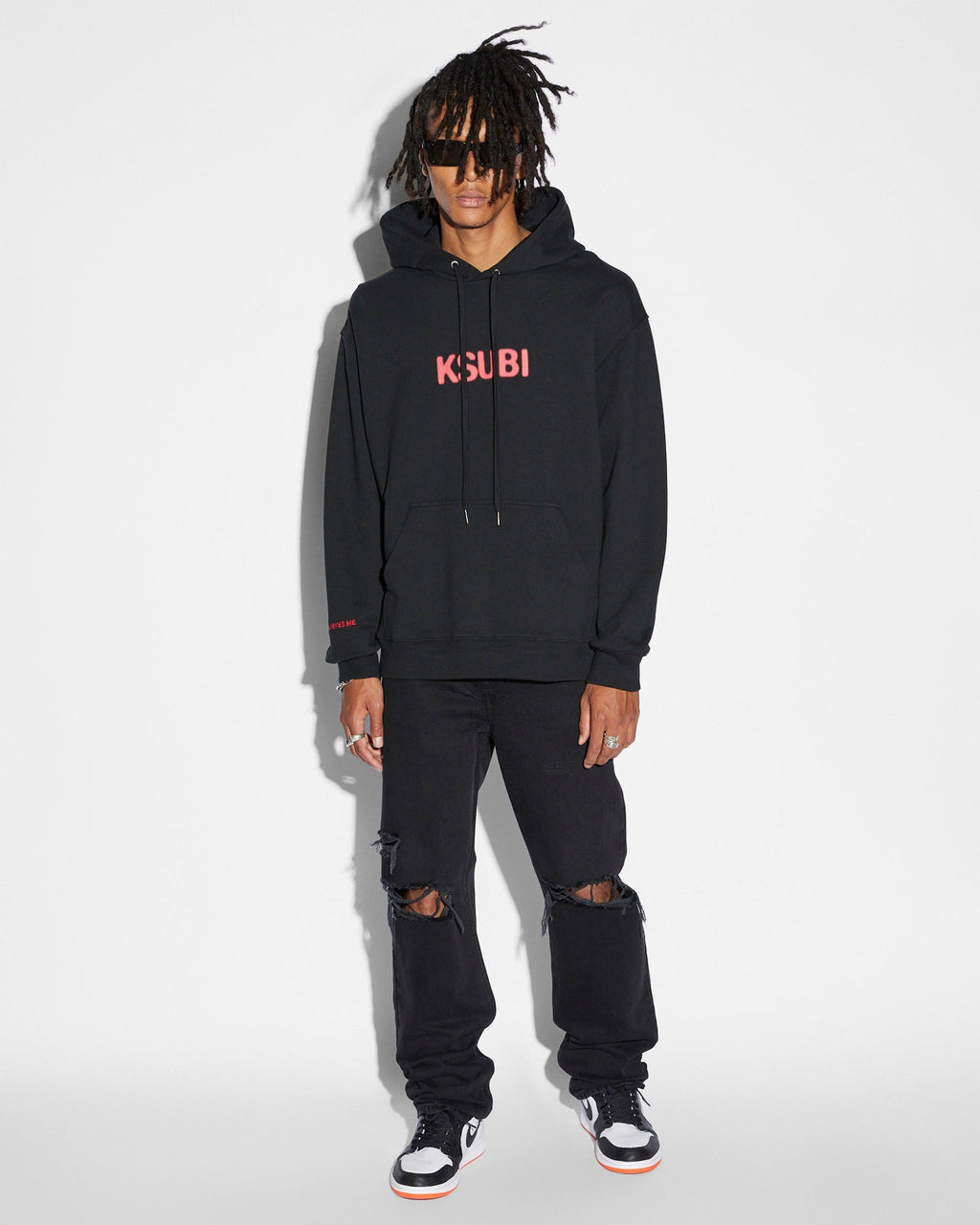 Mens Conspiracy Biggie Hoodie Jet Black Oversized Fleece - Black
