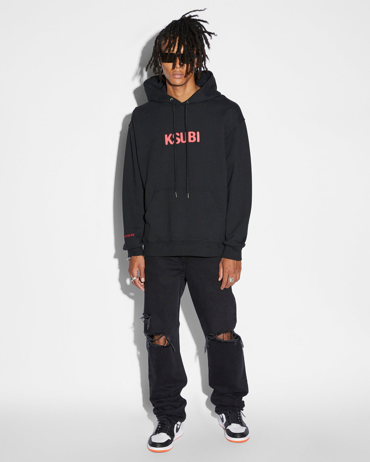 Mens Conspiracy Biggie Hoodie Jet Black Oversized Fleece - Black