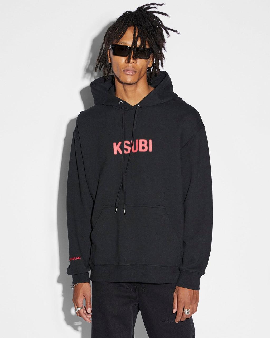 Mens Conspiracy Biggie Hoodie Jet Black Oversized Fleece - Black