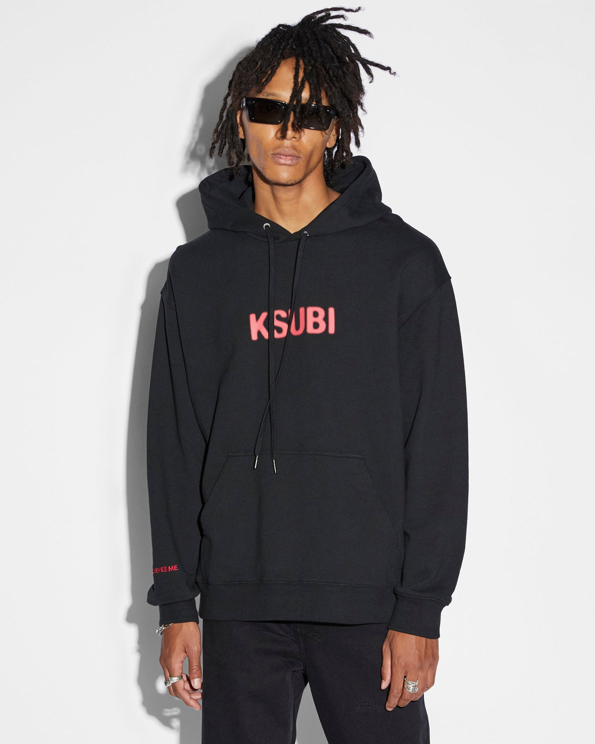 Mens Conspiracy Biggie Hoodie Jet Black Oversized Fleece - Black