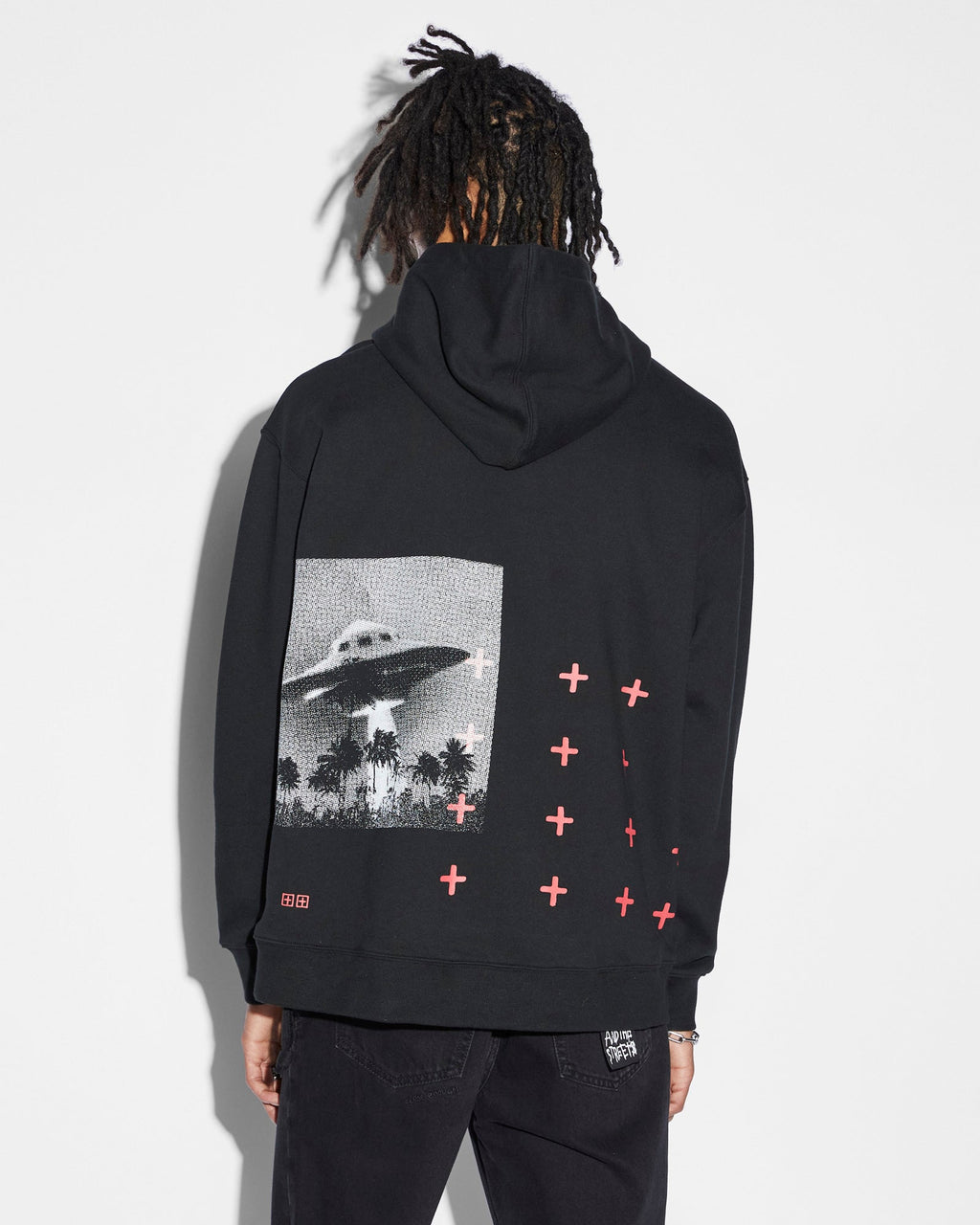 Mens Conspiracy Biggie Hoodie Jet Black Oversized Fleece - Black