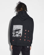 Mens Conspiracy Biggie Hoodie Jet Black Oversized Fleece - Black