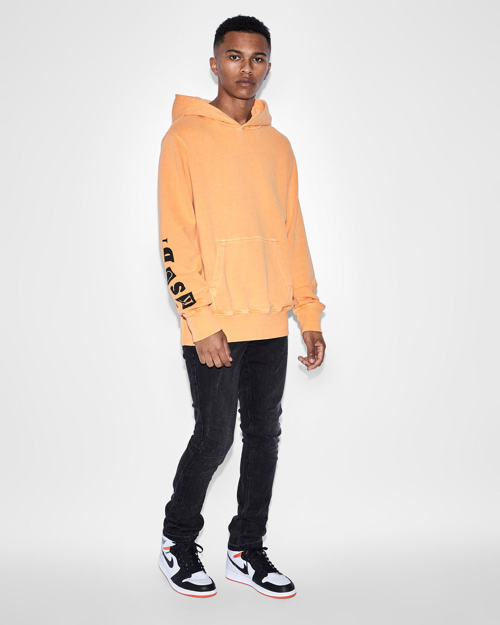 Mens Devil Kash Hoodie Ember Regular Fleece - Orange
